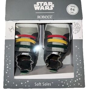 Robeez Star Wars Soft Soles 0-6 Mo New Gray w green yellow red accents
